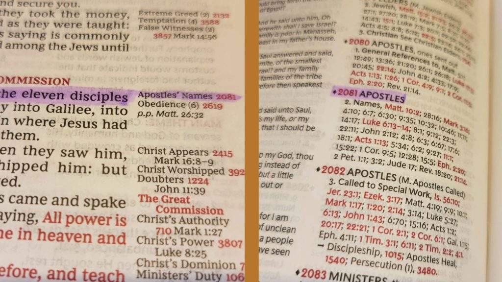 Thompson Chain-Reference Bible Apostles Names