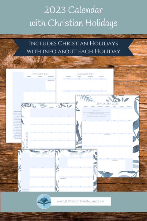 2023 Calendar with Christian Holidays CK PIN