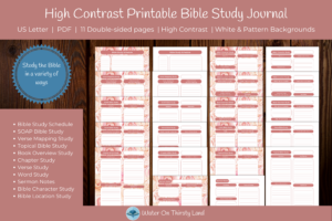 High Contrast Rose Bible Study Journal