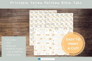 Yellow Rainbows Print and Cut Bible Tabs