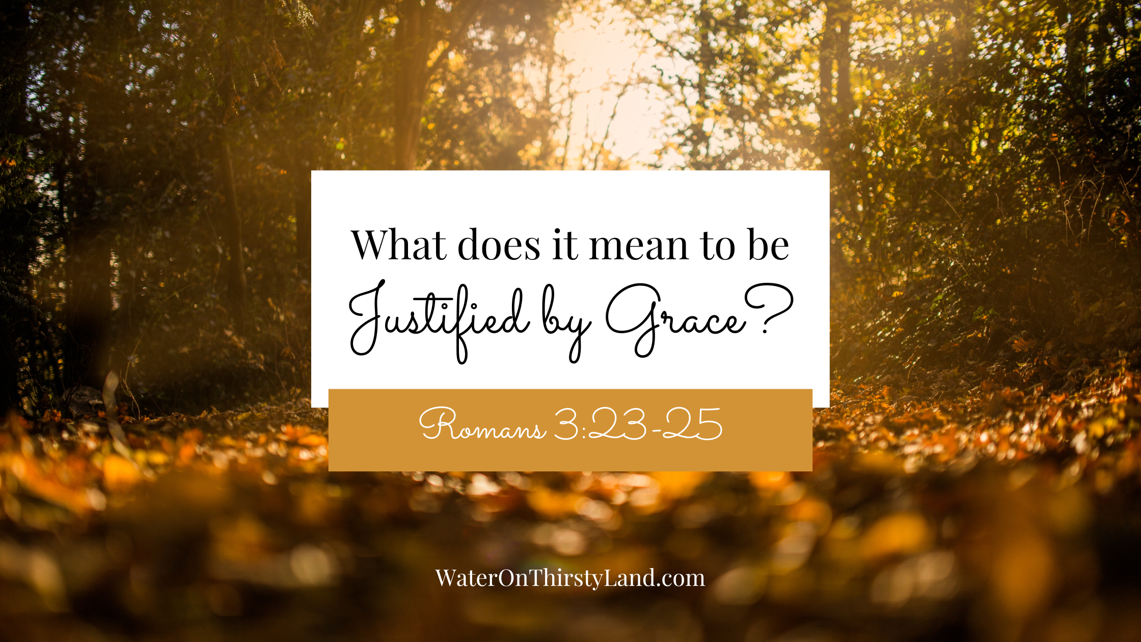 What does it mean to be Justified by Grace