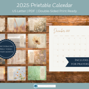 2025 Printable Soul Soothing Calendar for Christians,