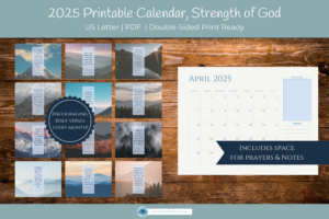 2025 Printable Strength of God Calendar