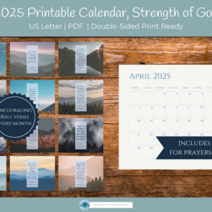 2025 Printable Strength of God Calendar