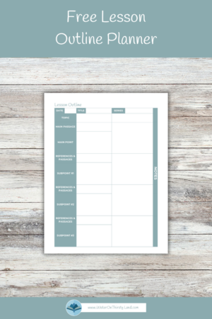 Free Lesson Outline Planner