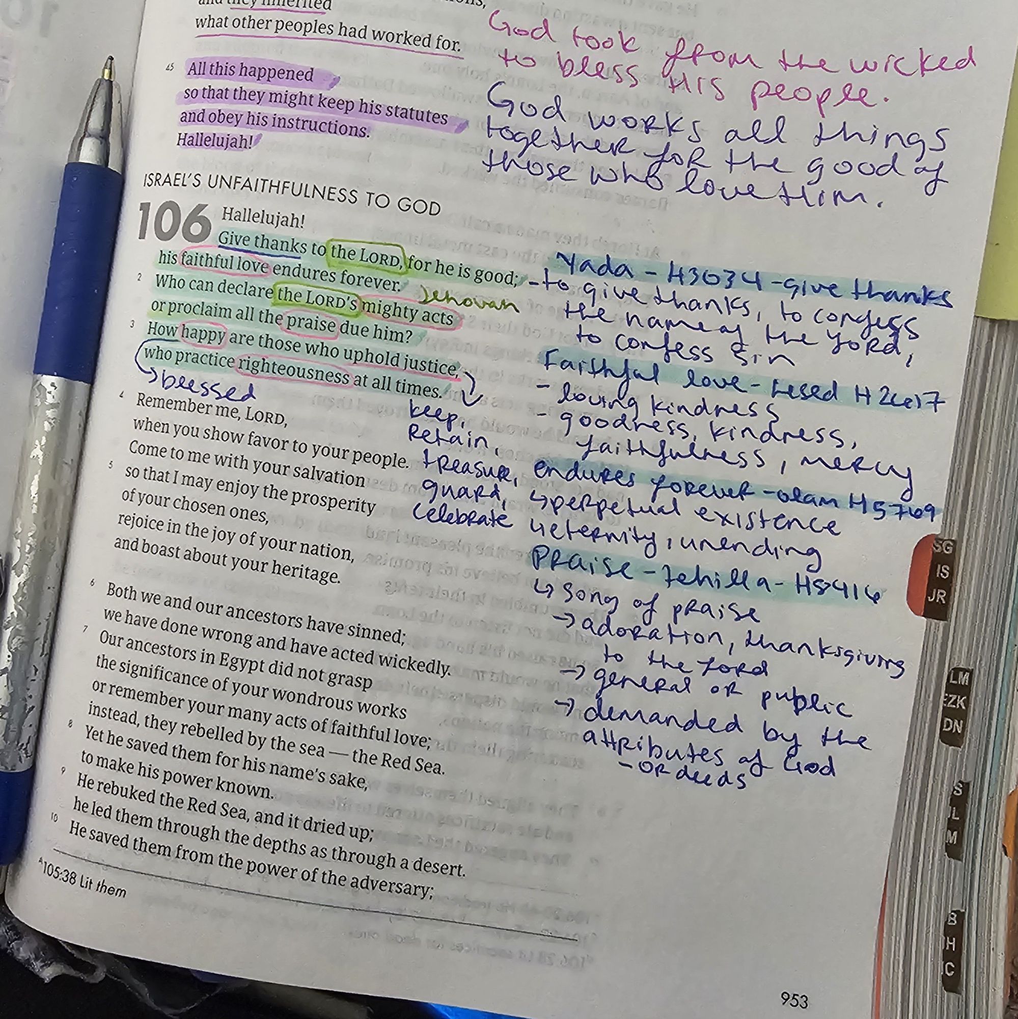 Psalm 106 Bible Notes